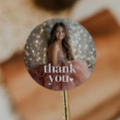 Moderne minimalistische Quinceañera foto Ronde Sticker