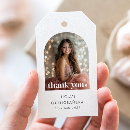 Moderne Minimalistische Quinceañera Gebogen Foto F Cadeaulabel