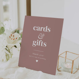 Moderne minimalistische Quinceañera Kaarten en ges Reclamebord Met Voetstuk