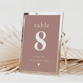 Moderne minimalistische Quinceañera tafel nummer Kaart