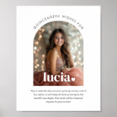 Moderne minimalistische Quinceañera wenst Poster (Voorkant)