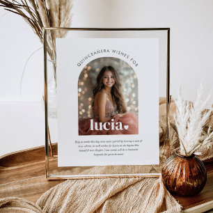 Moderne minimalistische Quinceañera wenst Poster