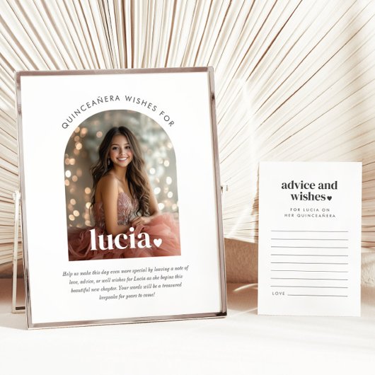 Moderne minimalistische Quinceañera wenst Poster