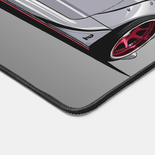 Moderne minimalistische racecultuur rood en grijs bureaumat (Hoek)