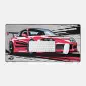 Moderne minimalistische racecultuur rood en grijs bureaumat (Keyboard & Muis)