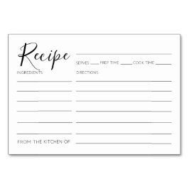 Moderne minimalistische Recept Kaarten Vrijgezelle