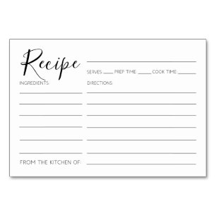 Moderne minimalistische Recept Kaarten Vrijgezelle