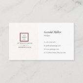 Moderne minimalistische Red Border Corporate Logo Visitekaartje (Achterkant)