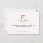 Moderne minimalistische Red Border Logo-activiteit Bedankkaart (Achterkant)