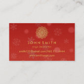 Moderne minimalistische Red Gold Lotus Yoga Instru Visitekaartje (Achterkant)