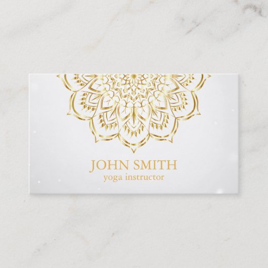 Moderne minimalistische Red Gold Lotus Yoga Instru Visitekaartje (Voorkant)