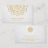 Moderne minimalistische Red Gold Lotus Yoga Instru Visitekaartje (Voorkant / Achterkant)