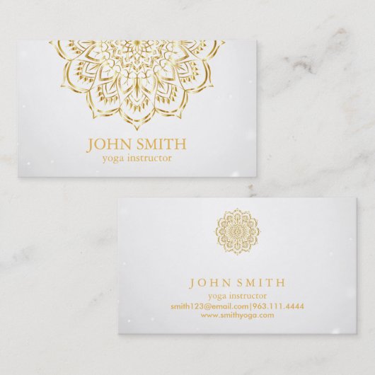 Moderne minimalistische Red Gold Lotus Yoga Instru Visitekaartje (Voorkant / Achterkant)