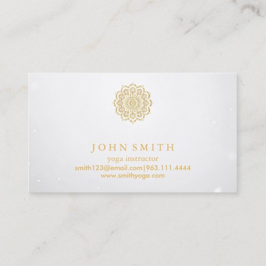 Moderne minimalistische Red Gold Lotus Yoga Instru Visitekaartje (Achterkant)