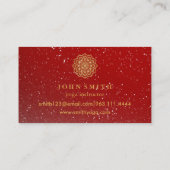 Moderne minimalistische Red Gold Lotus Yoga Instru Visitekaartje (Achterkant)