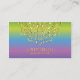 Moderne minimalistische Red Gold Lotus Yoga Instru Visitekaartje