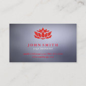 Moderne minimalistische Red Lotus Yoga Instructeur Visitekaartje (Achterkant)