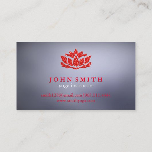 Moderne minimalistische Red Lotus Yoga Instructeur Visitekaartje (Achterkant)
