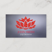 Moderne minimalistische Red Lotus Yoga Instructeur Visitekaartje (Voorkant)