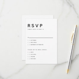 Moderne Minimalistische Redactionele Hoofdletters RSVP Kaartje