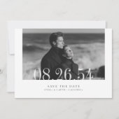 Moderne Minimalistische Redactionele Zwart-Wit Fot Save The Date (Voorkant)