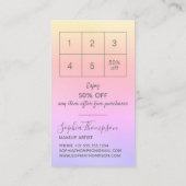 Moderne minimalistische regenboogpasta klantenkaartje (Achterkant)