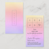 Moderne minimalistische regenboogpasta klantenkaartje (Voorkant / Achterkant)