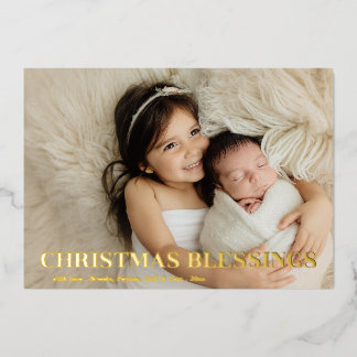 moderne minimalistische religieuze kerstfolie foto folie feestdagenkaart