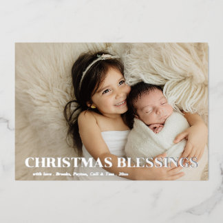 moderne minimalistische religieuze kerstfolie foto folie feestdagenkaart