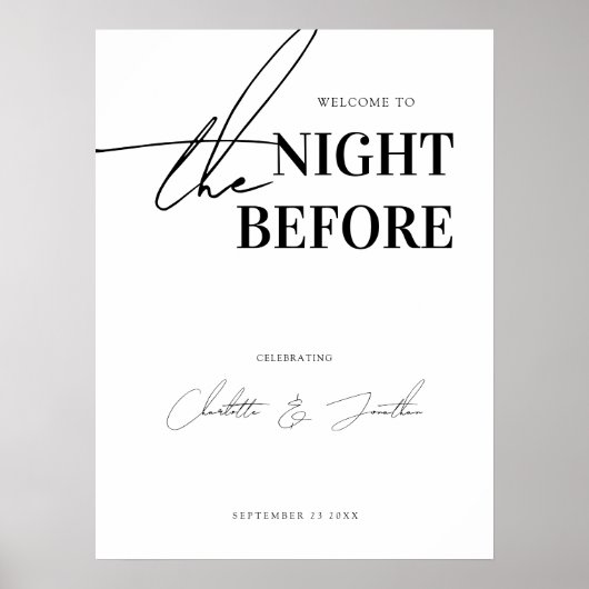 Moderne, minimalistische repetitie: welkomstbord poster (Voorkant)