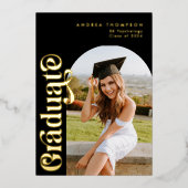 Moderne minimalistische retro Afstuderen foto Folie Feestdagenkaart (Voorkant)