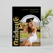Moderne minimalistische retro Afstuderen foto Folie Feestdagenkaart (Staand Voorkant)
