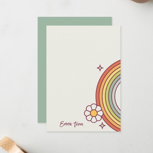 Moderne minimalistische Retro Rainbow Flat Note Ka Notitiekaartje