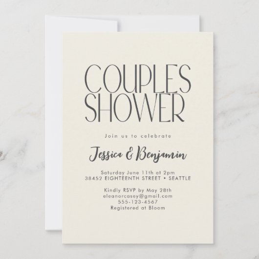 Moderne minimalistische retro typografie koppels d kaart (Voorkant)