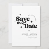 Moderne minimalistische retro typografie Save the Date (Voorkant)
