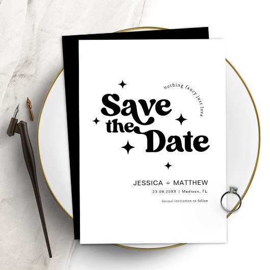 Moderne minimalistische retro typografie Save the Date