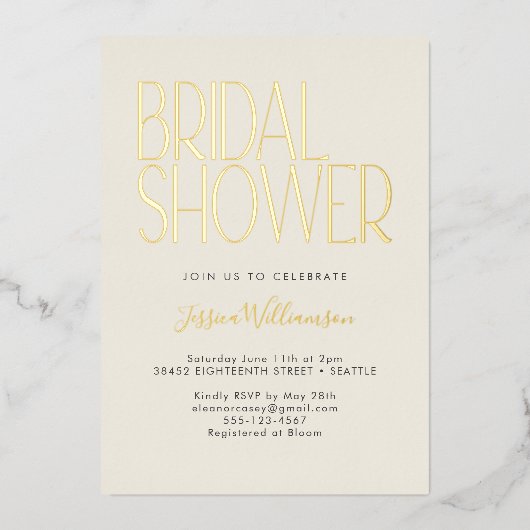 Moderne minimalistische retro Vrijgezellenfeest Go Folie Uitnodiging (Voorkant)