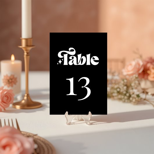 Moderne minimalistische retro zwarte bruiloft kaart