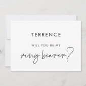 Moderne Minimalistische Ring Drager voorstelkaart Kaart (Voorkant)