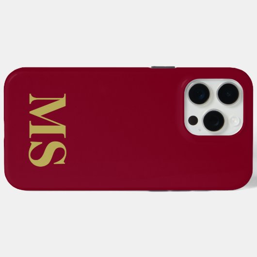 Moderne minimalistische rode aangepaste Initiaal m Case-Mate iPhone Case (Achterkant (horizontaal))