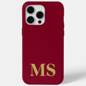 Moderne Minimalistische Rode Aangepaste Initiële M Case-Mate iPhone Case (Achterkant)