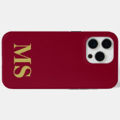 Moderne Minimalistische Rode Aangepaste Initiële M Case-Mate iPhone Case (Achterkant (horizontaal))