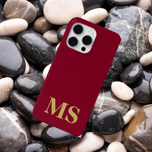Moderne Minimalistische Rode Aangepaste Initiële M Case-Mate iPhone Case