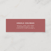 Moderne minimalistische rode Afstuderen naam Kaart Contactkaartje (Achterkant)