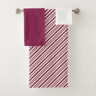 Moderne minimalistische rode en witte strepen bad handdoek