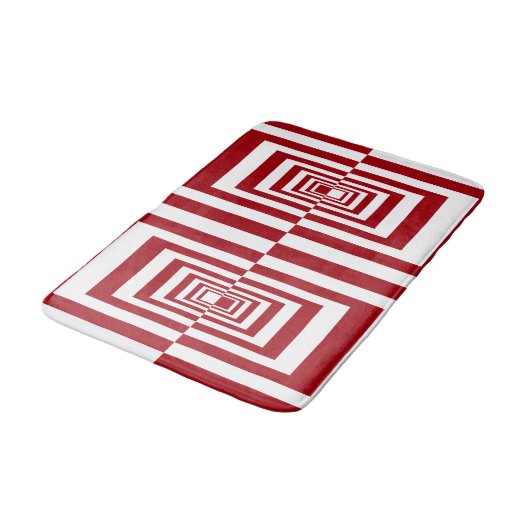 Moderne minimalistische rode geometrie badmat (Gekanteld)