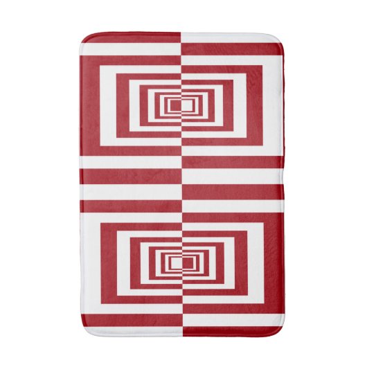 Moderne minimalistische rode geometrie badmat (Voorkant Verticaal)