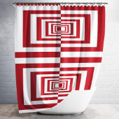 Moderne minimalistische rode geometrie douchegordijn