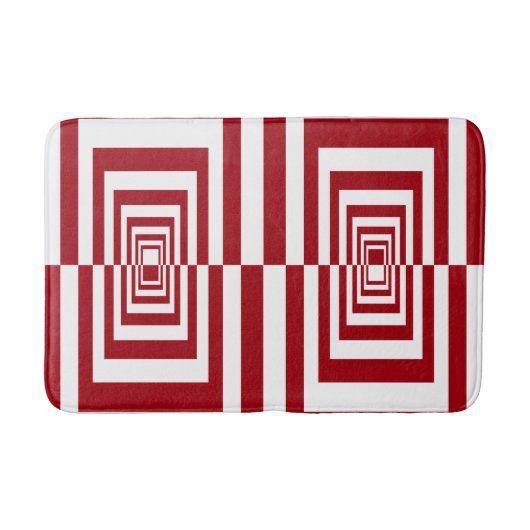 Moderne Minimalistische Rode Geometrische Badmat (Voorkant)