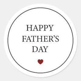 Moderne minimalistische Rode Hart Gelukkige Vaderd Ronde Sticker